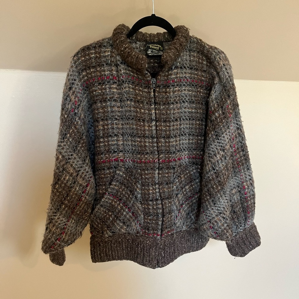 Tapestries Ireland VINTAGE zip up wool sweater